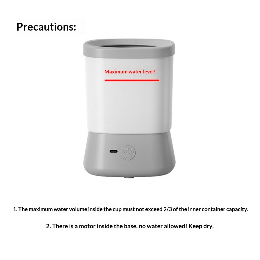 Maximum water level and keep-the-base-dry instructions